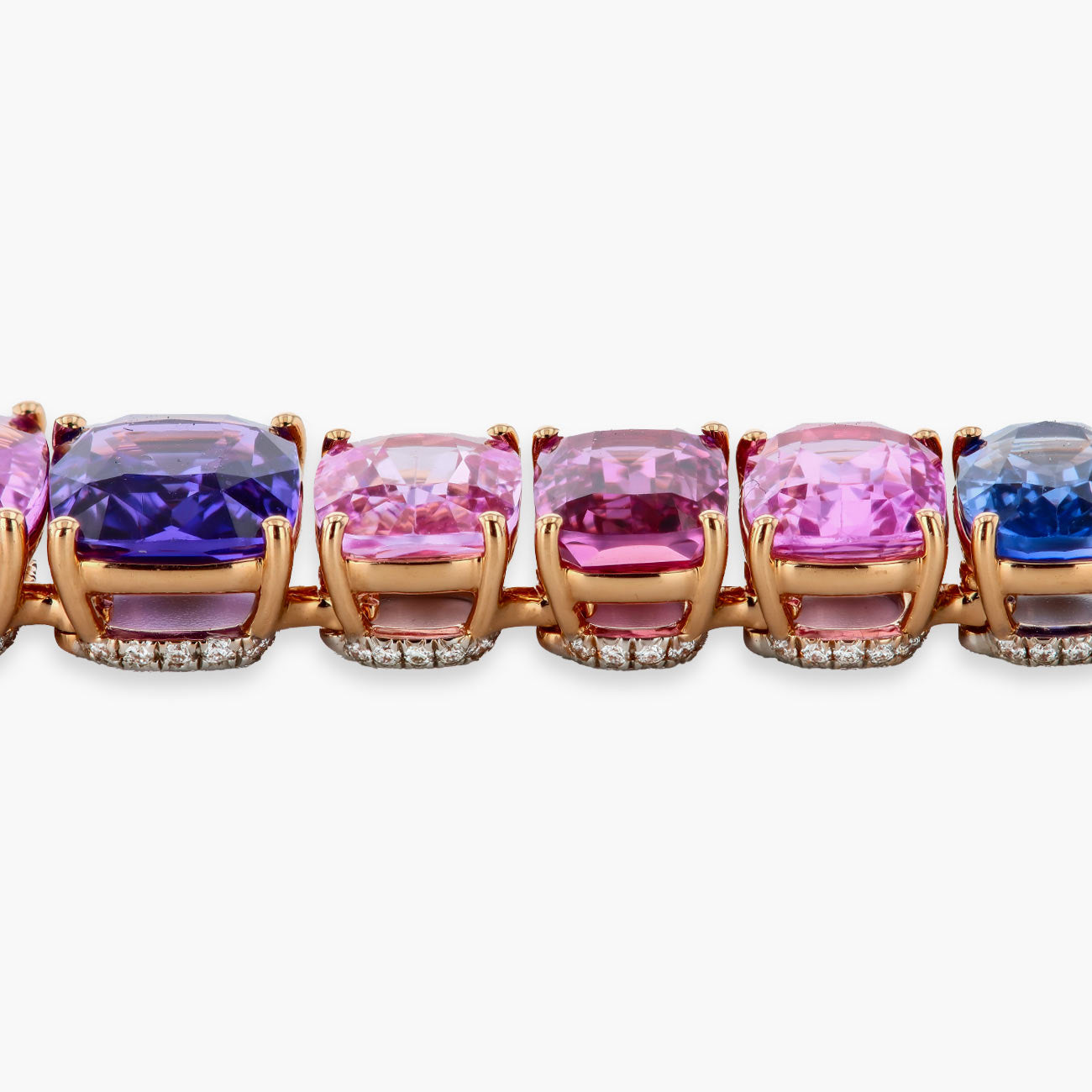 Graduated Multi-Color Sapphire Necklace