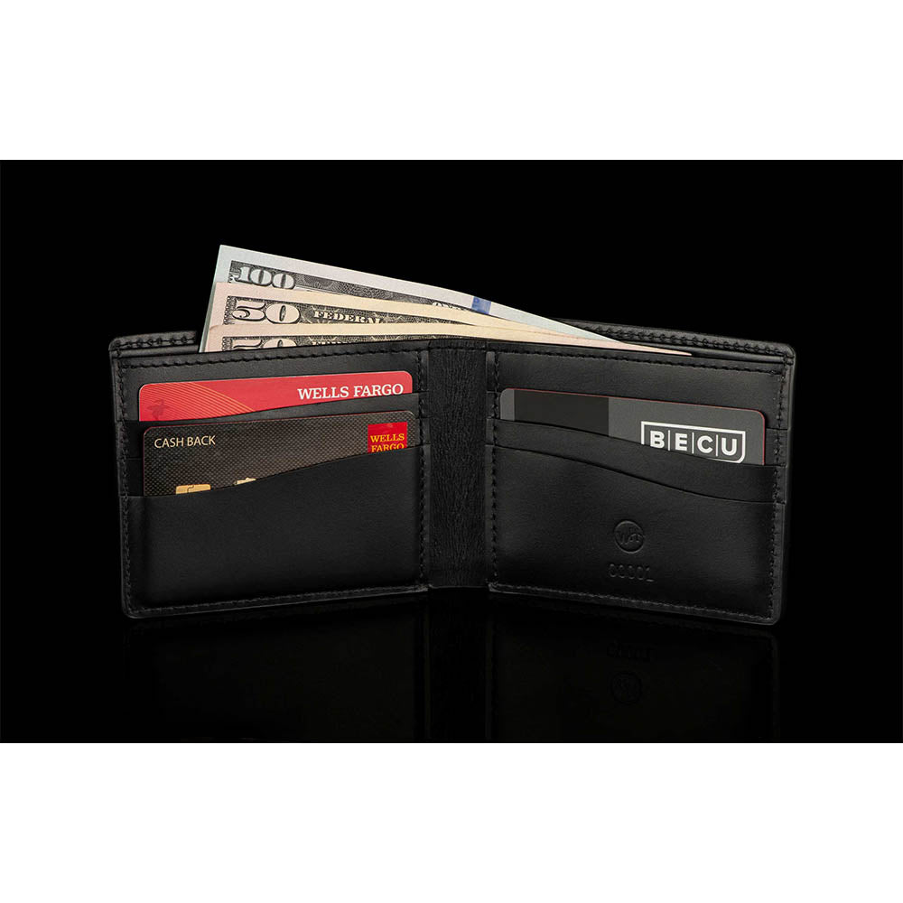 William Henry Midnight Black Bi Fold Wallet