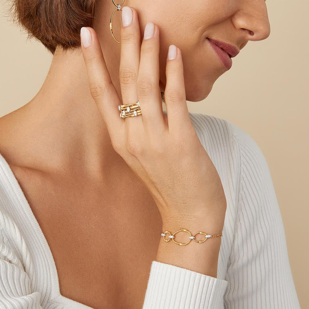 Marco Bicego Marrakech Onde Gold Three Link Bracelet