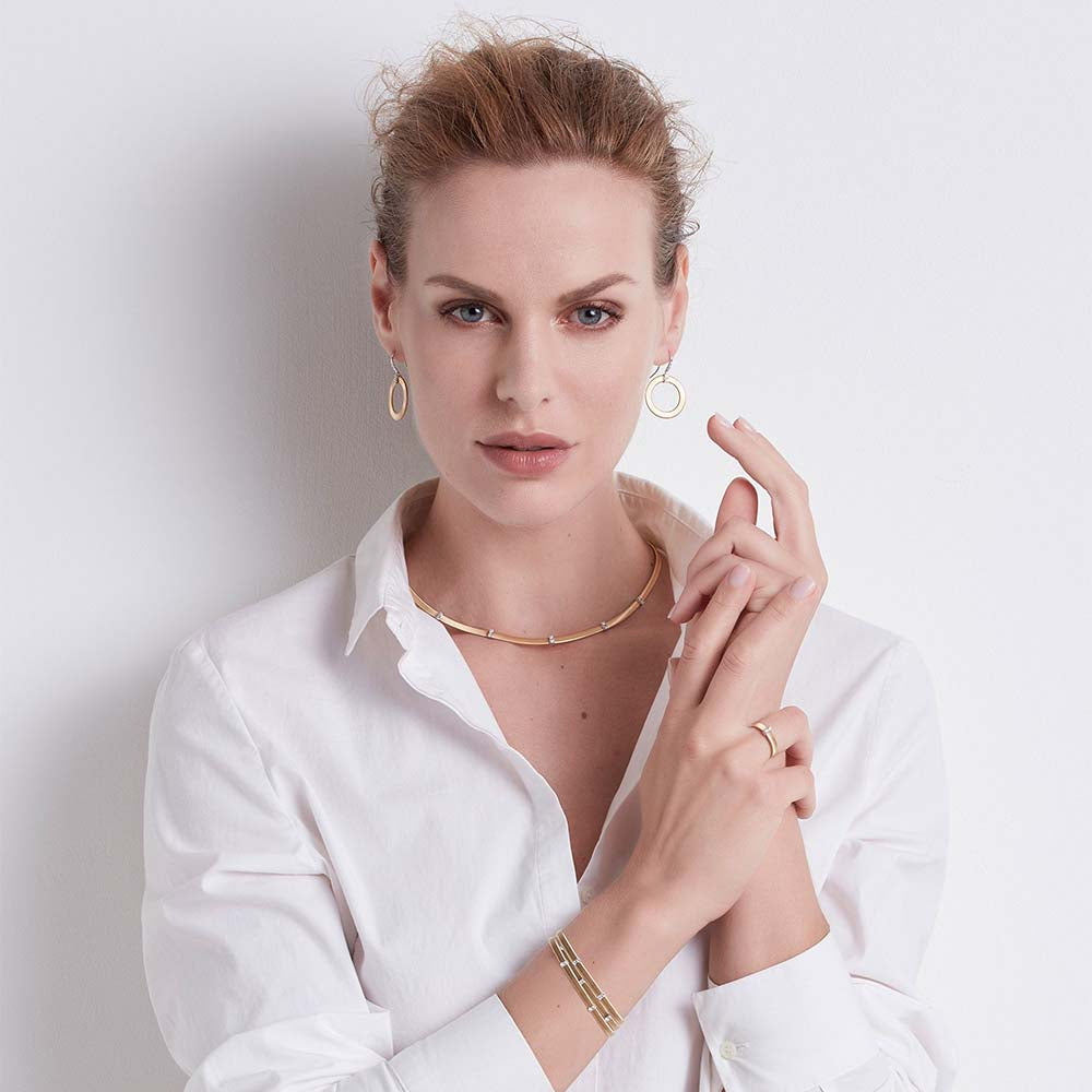 Marco Bicego Masai Gold and Diamond Triple Strand Bracelet