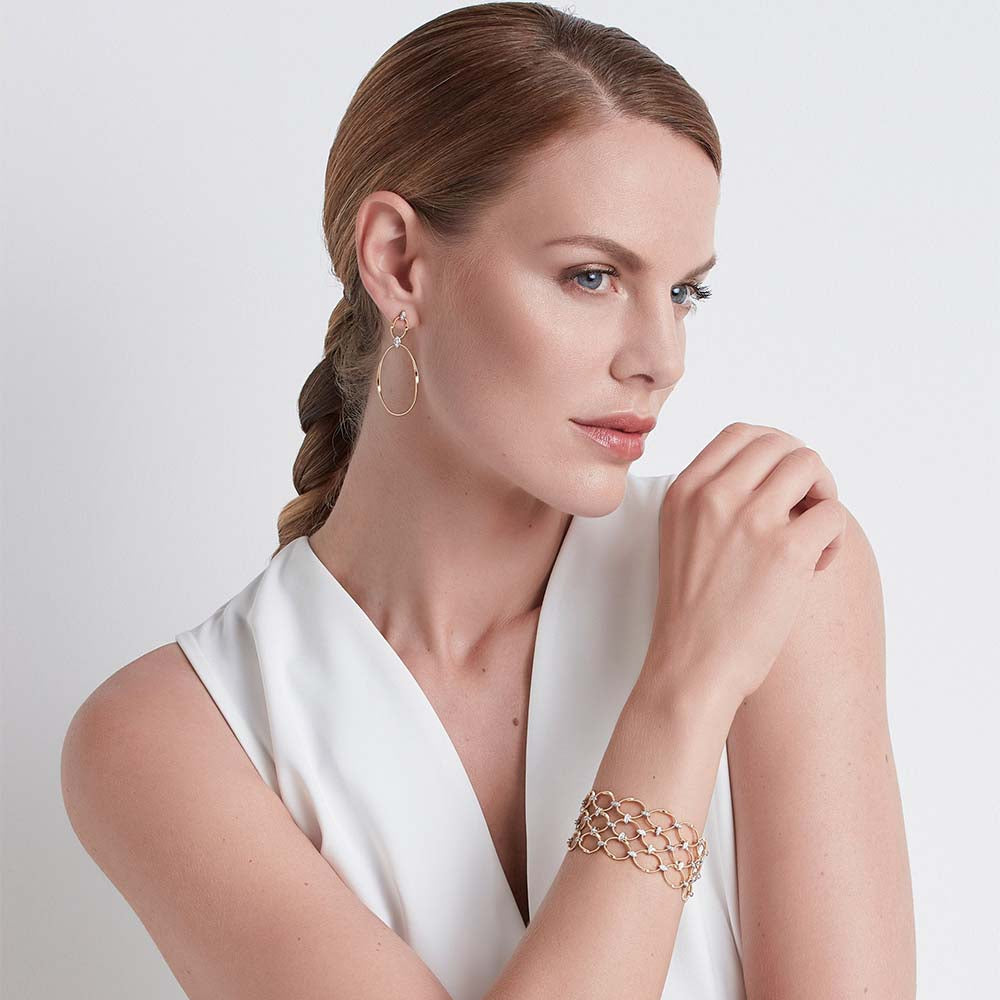 Marco Bicego Marrakech Onde Diamond and Gold Flat Link Bracelet