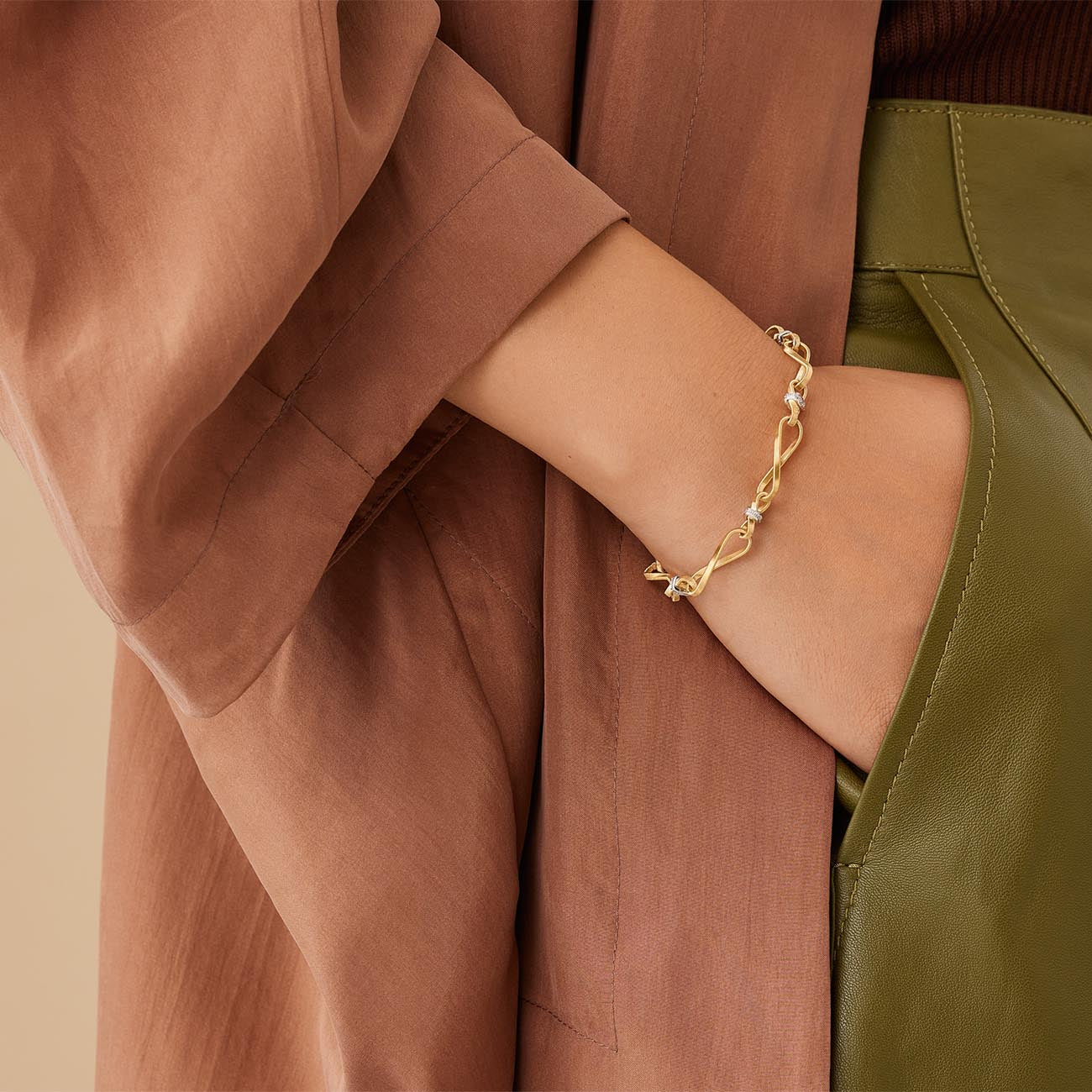 Marco Bicego Marrakech Onde Diamond Twisted Chain Bracelet