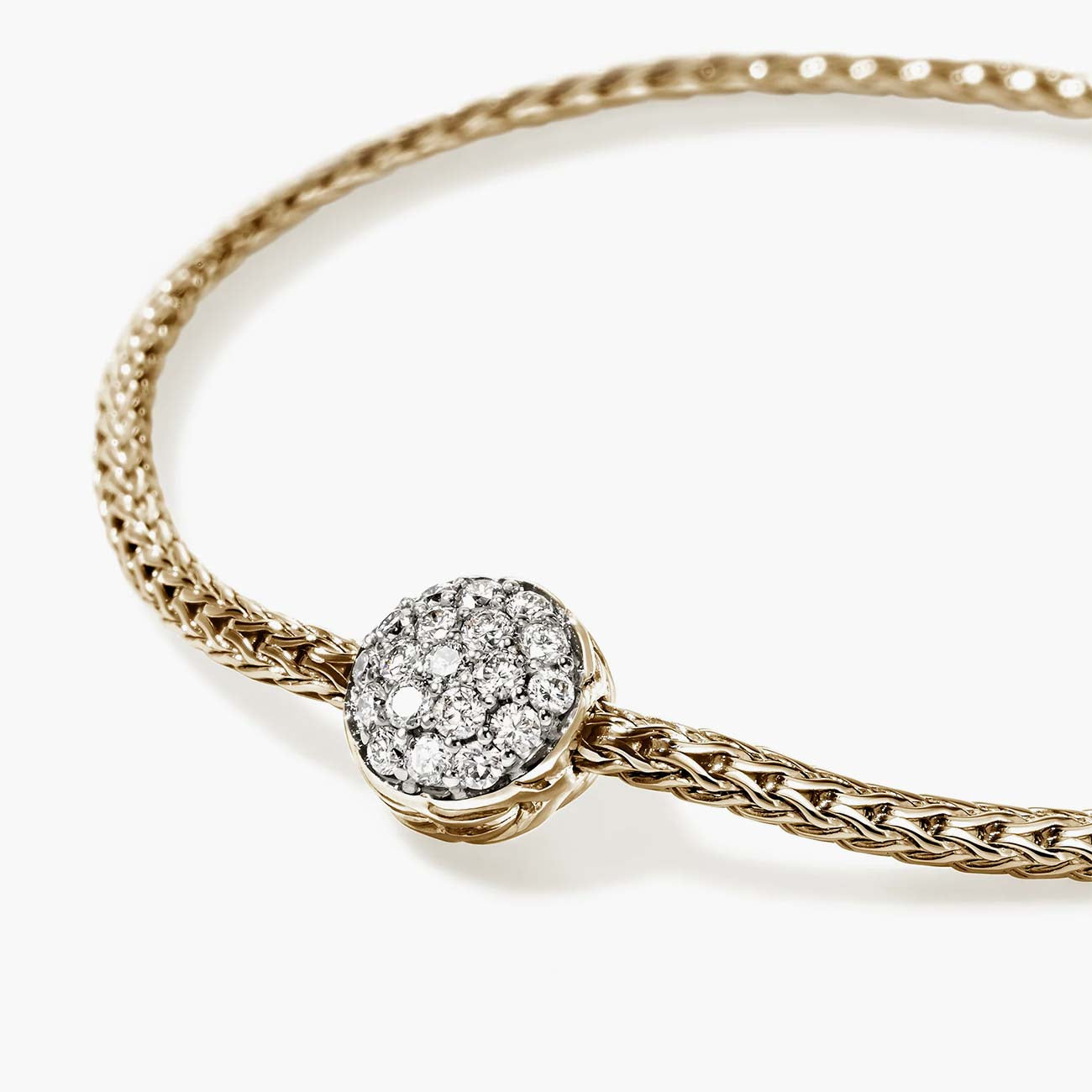 John Hardy Essential Diamond Pavé Bracelet in 14K Yellow Gold