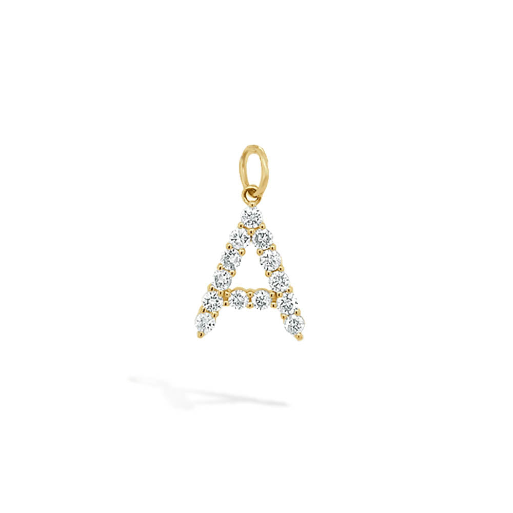 Diamond Initial Love Letter in Gold
