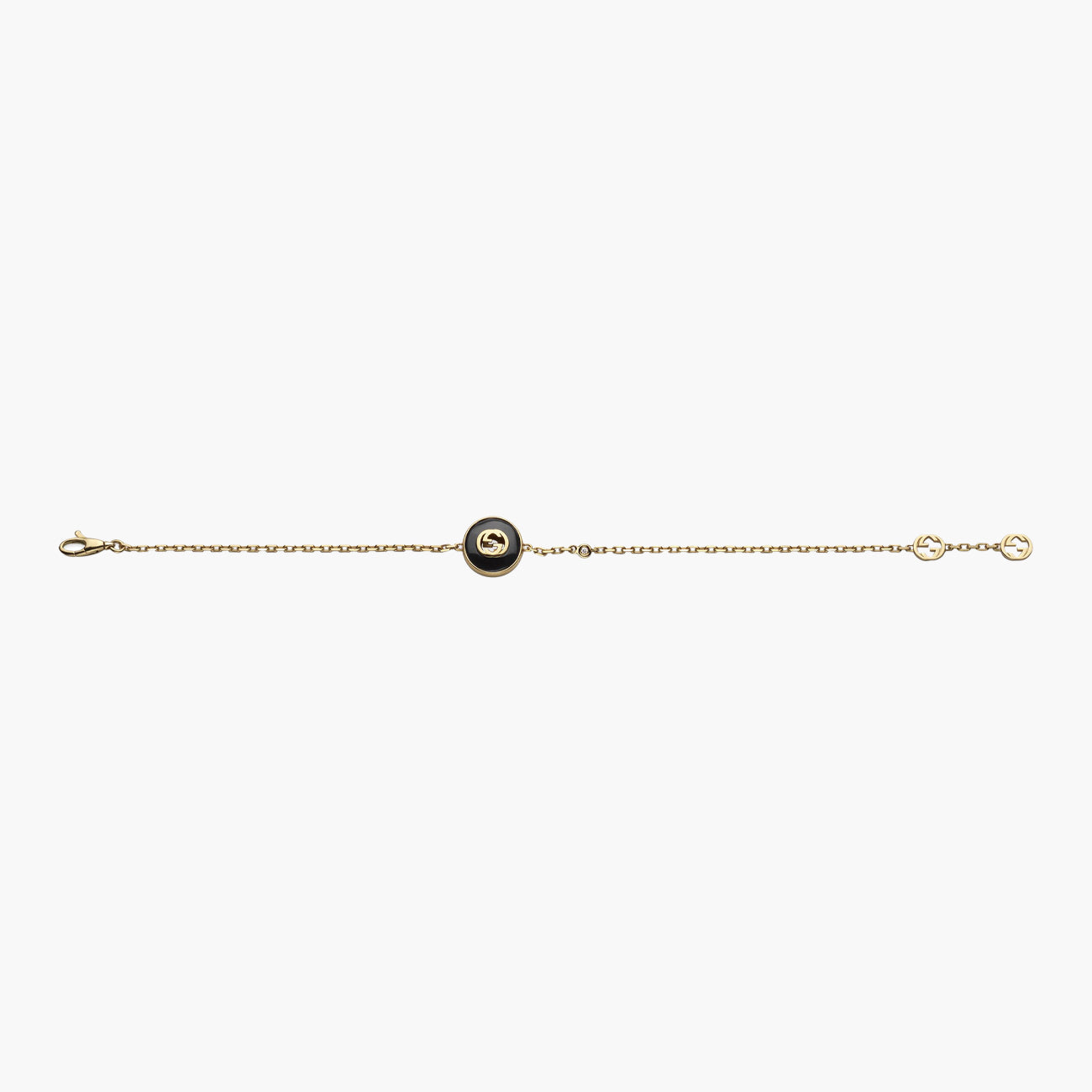 Gucci Interlocking G Chain Bracelet in Black Onyx