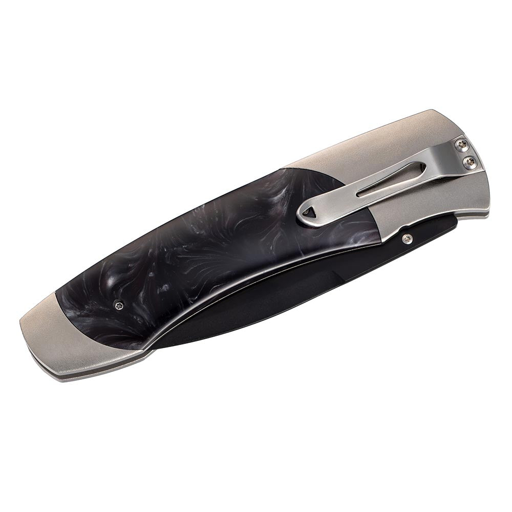 William Henry Black Engravable Large Pocket Knife