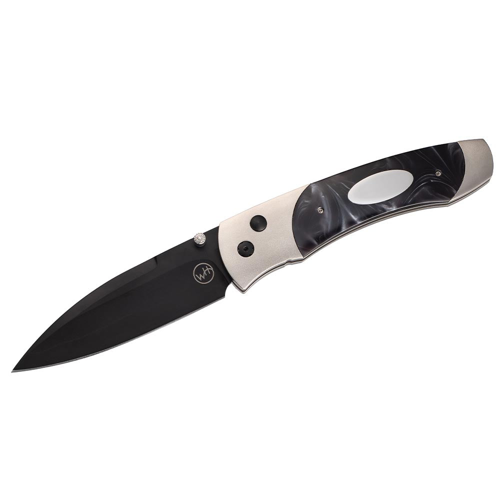 William Henry Black Engravable Large Pocket Knife