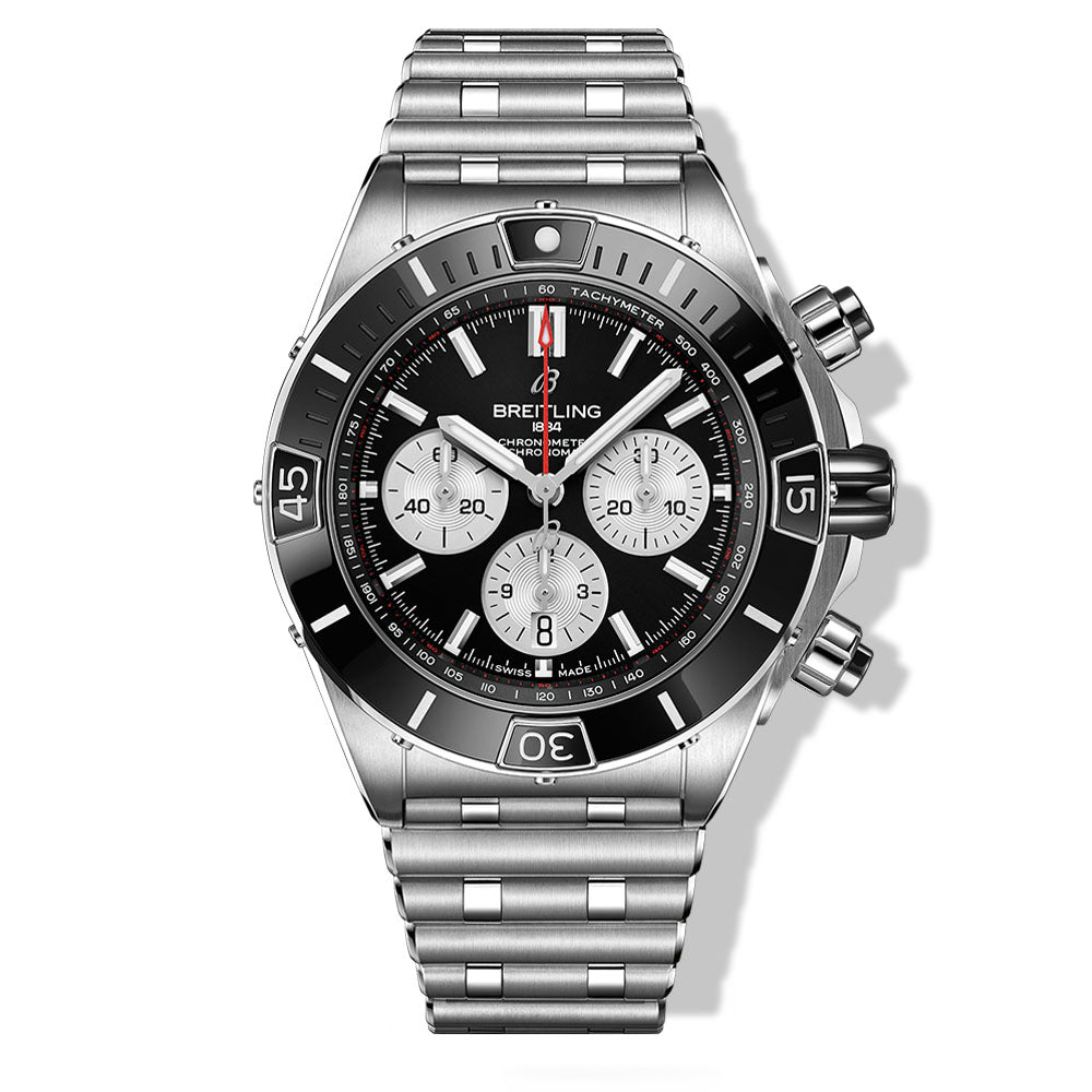 Breitling Black Super Chronomat B01 on Bracelet - 44MM