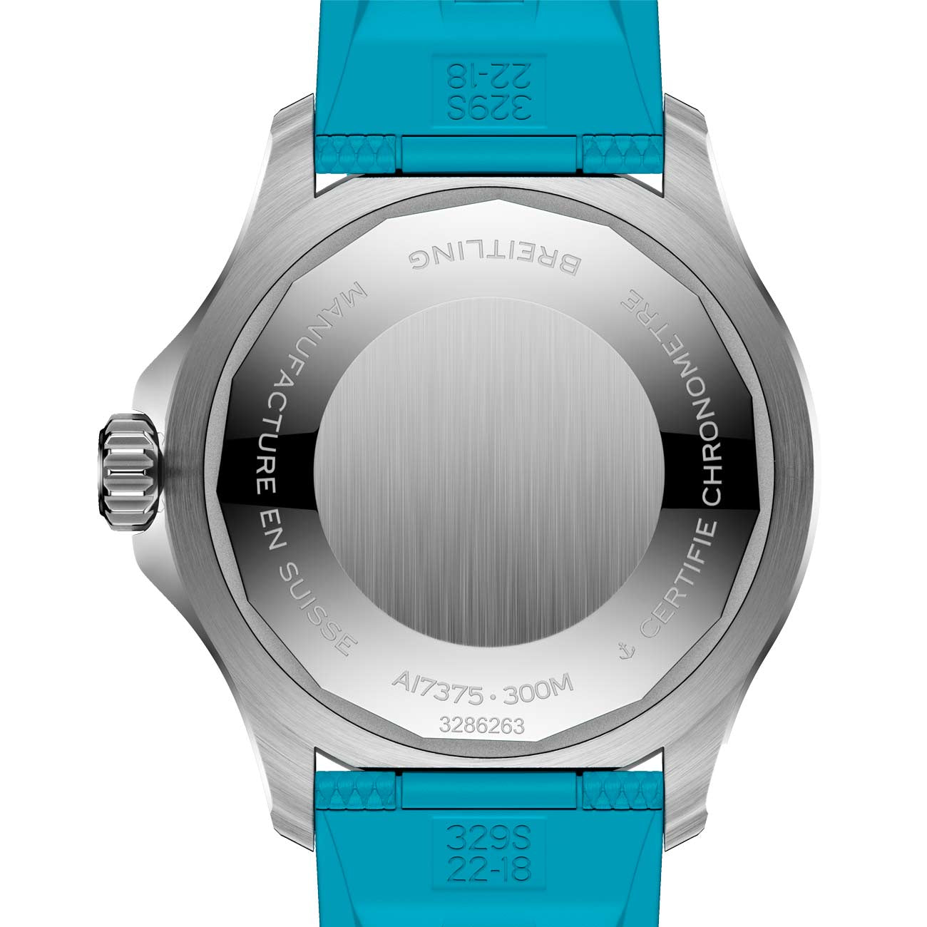 Breitling Superocean Automatic 42 Rainbow Dial on Turquoise Rubber Strap