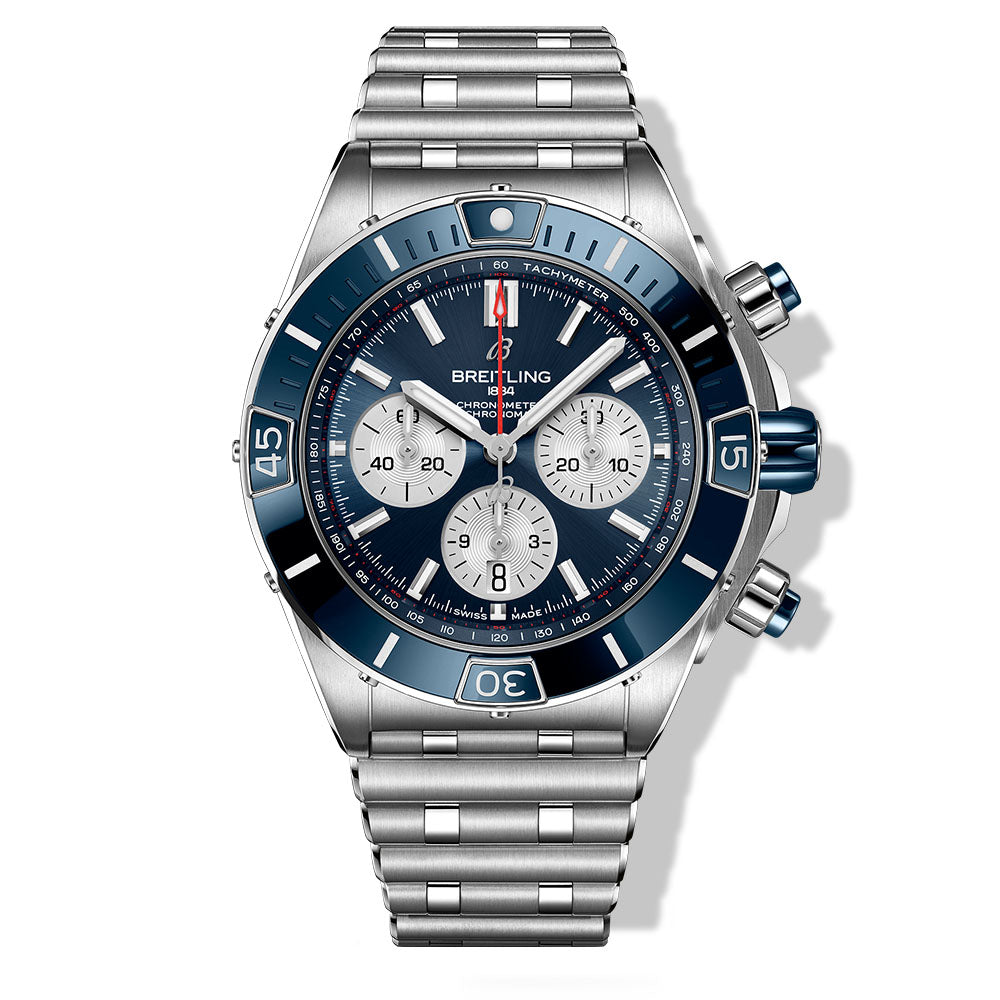 Breitling Blue Super Chronomat B01 on Bracelet - 44MM