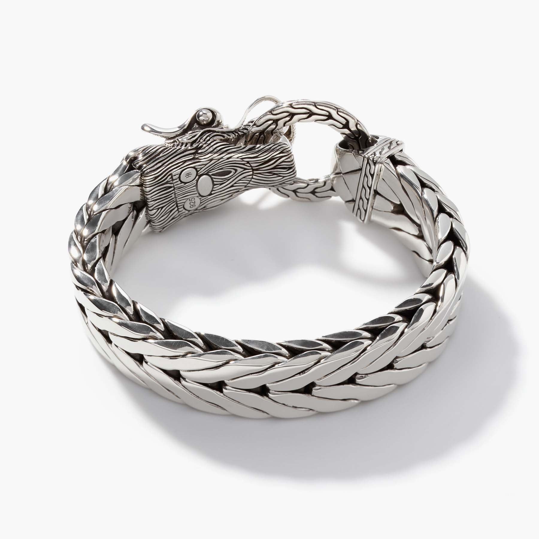 John Hardy Naga Silver 15 x 7mm Rectangular Chain Bracelet