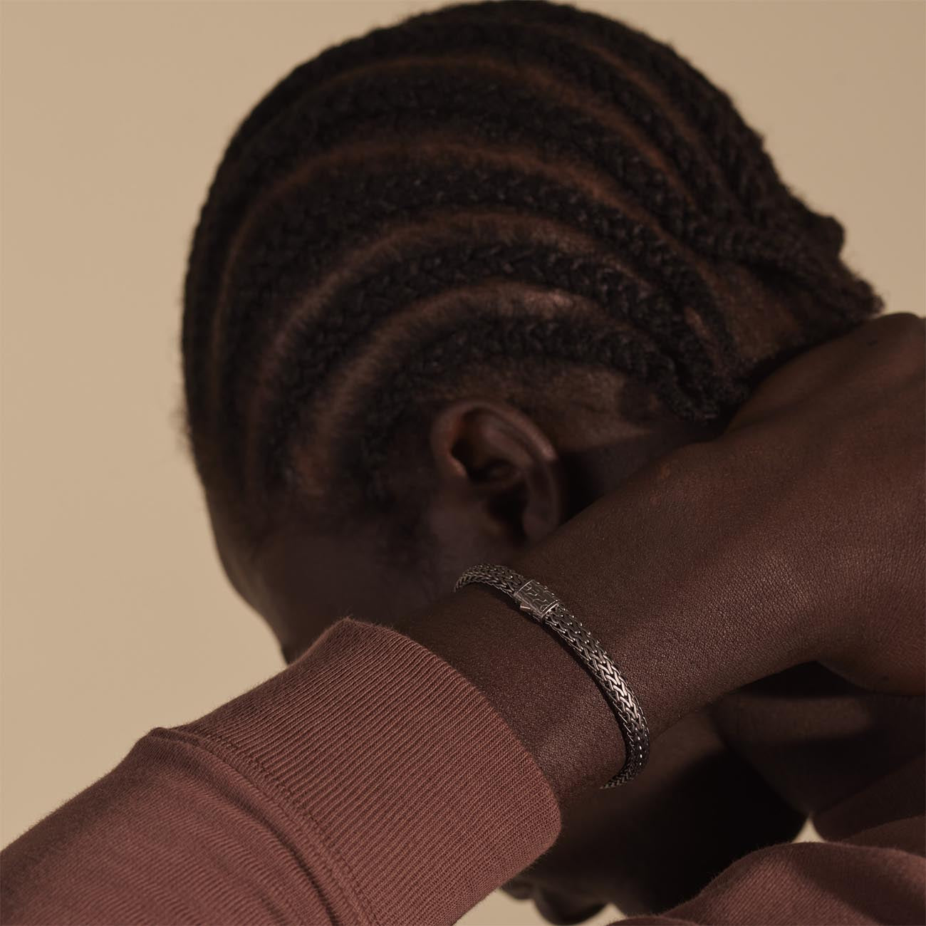 John Hardy Classic Chain Black Rhodium 6.5mm Icon Bracelet