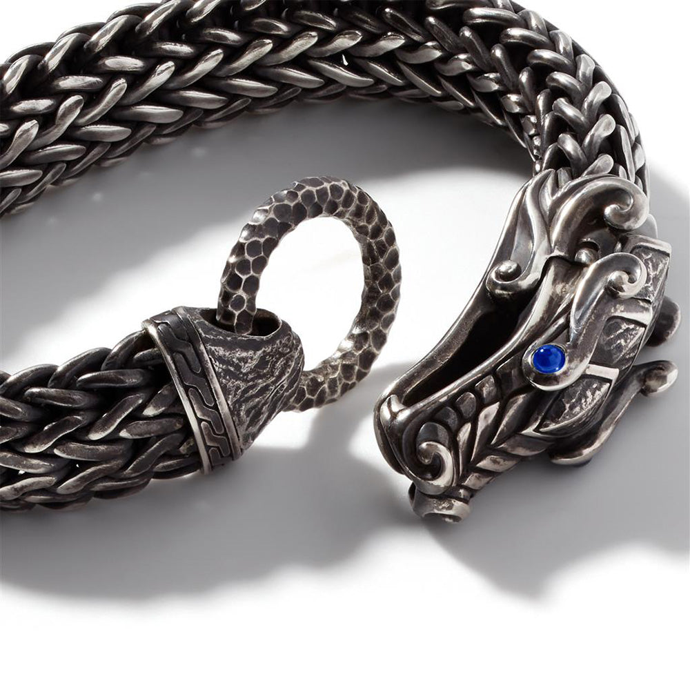 John Hardy Legends Naga Hammered and Reticulated Silver Bracelet