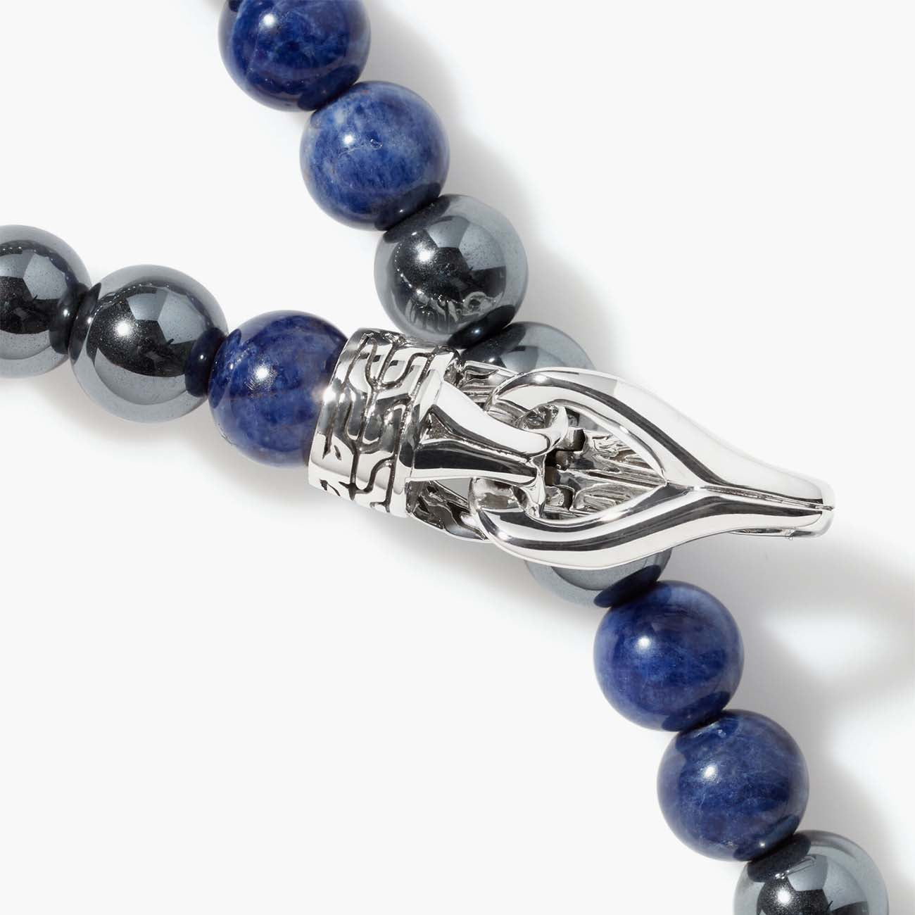 John Hardy Asli Classic Chain Sodalite & Hematite Beaded Bracelet