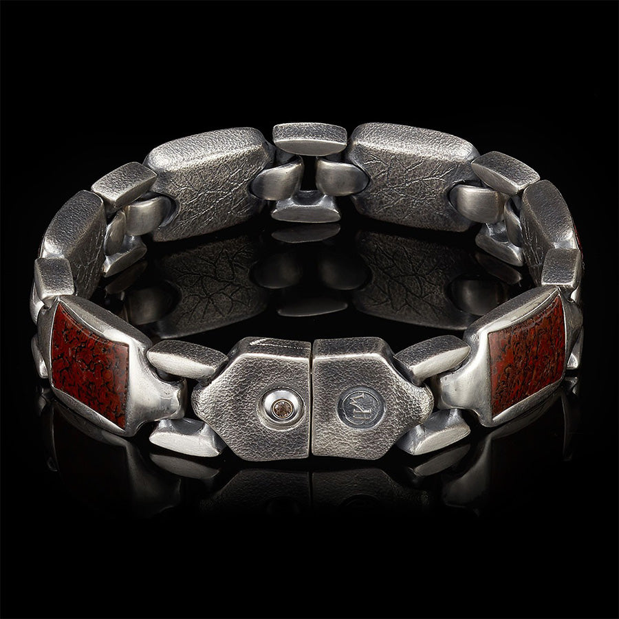 William Henry Dino Retro Silver Link Bracelet