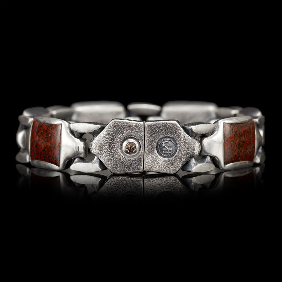 William Henry Dino Retro Silver Link Bracelet