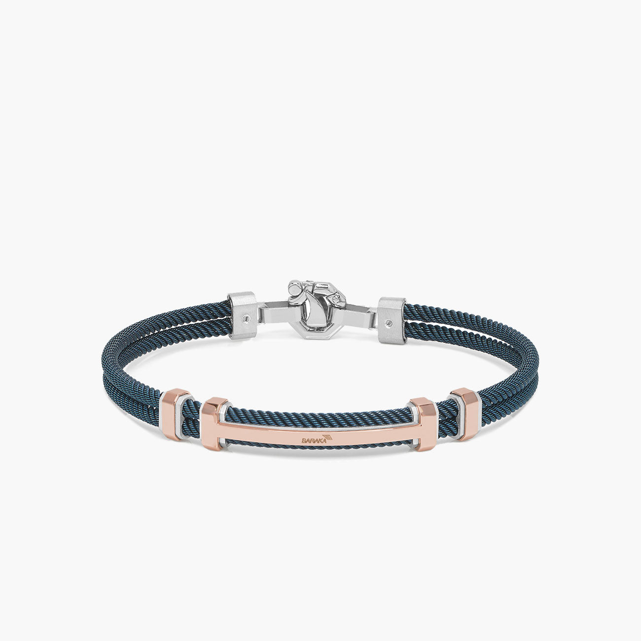 Barakà 316L Mixed Metals Double Cable Diamond Bracelet