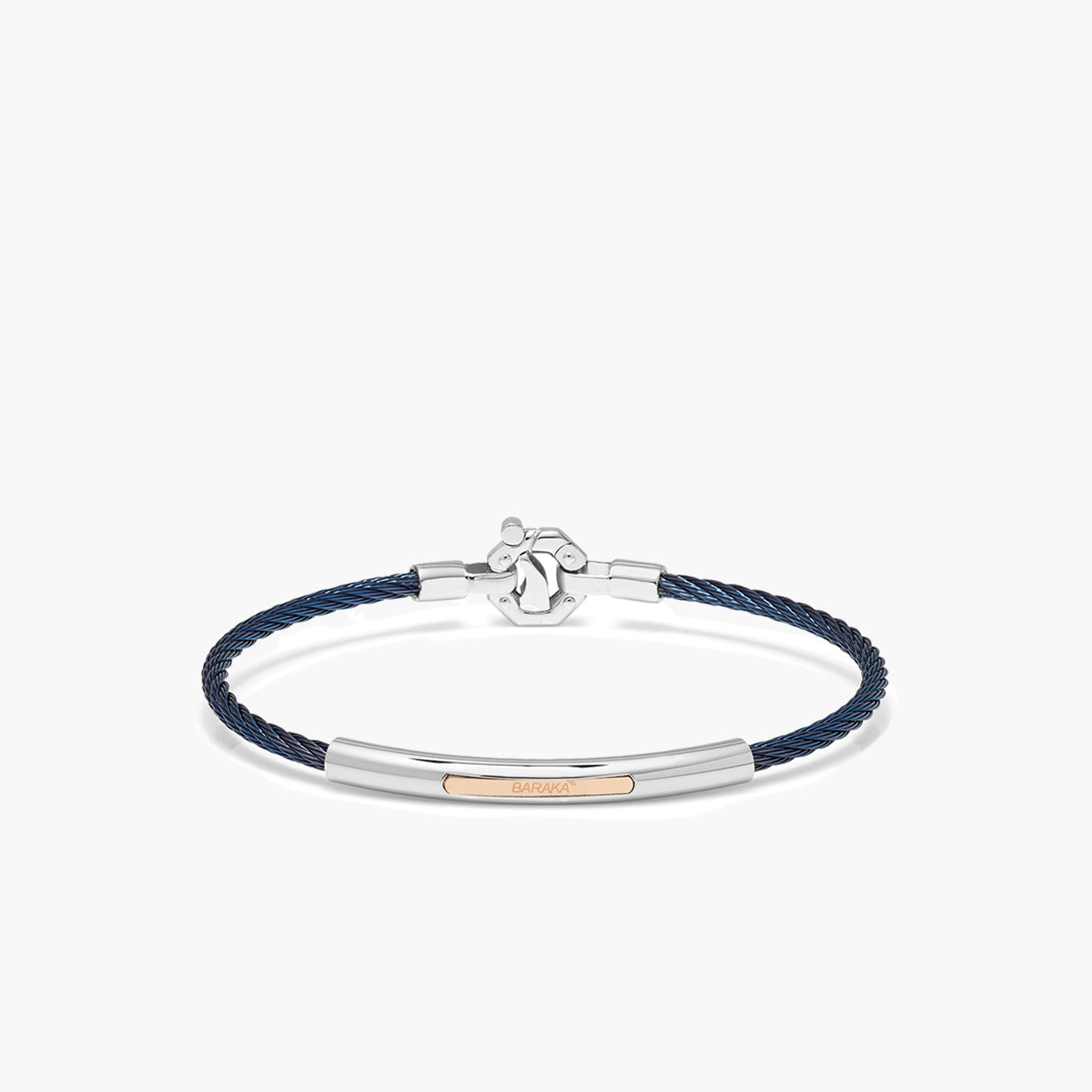 Barakà 316L Stainless Steel Blue Bracelet with 18K Rose Gold