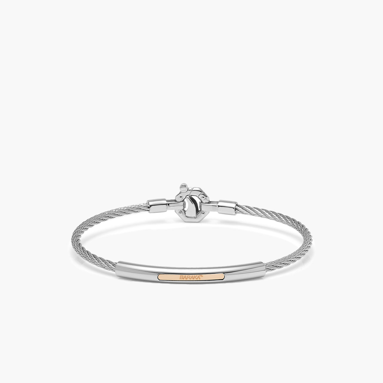 Barakà 316L Stainless Steel Diamond Bracelet with 18K Rose Gold