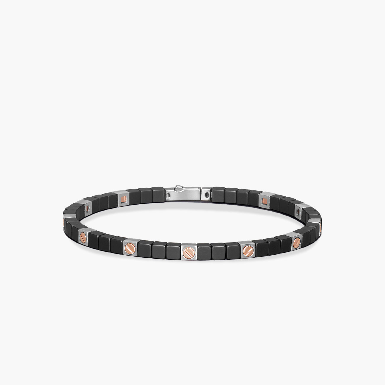 Barakà Cyborg Ceramic Two-Tone Black Ceramic Bracelet with Black Diamonds