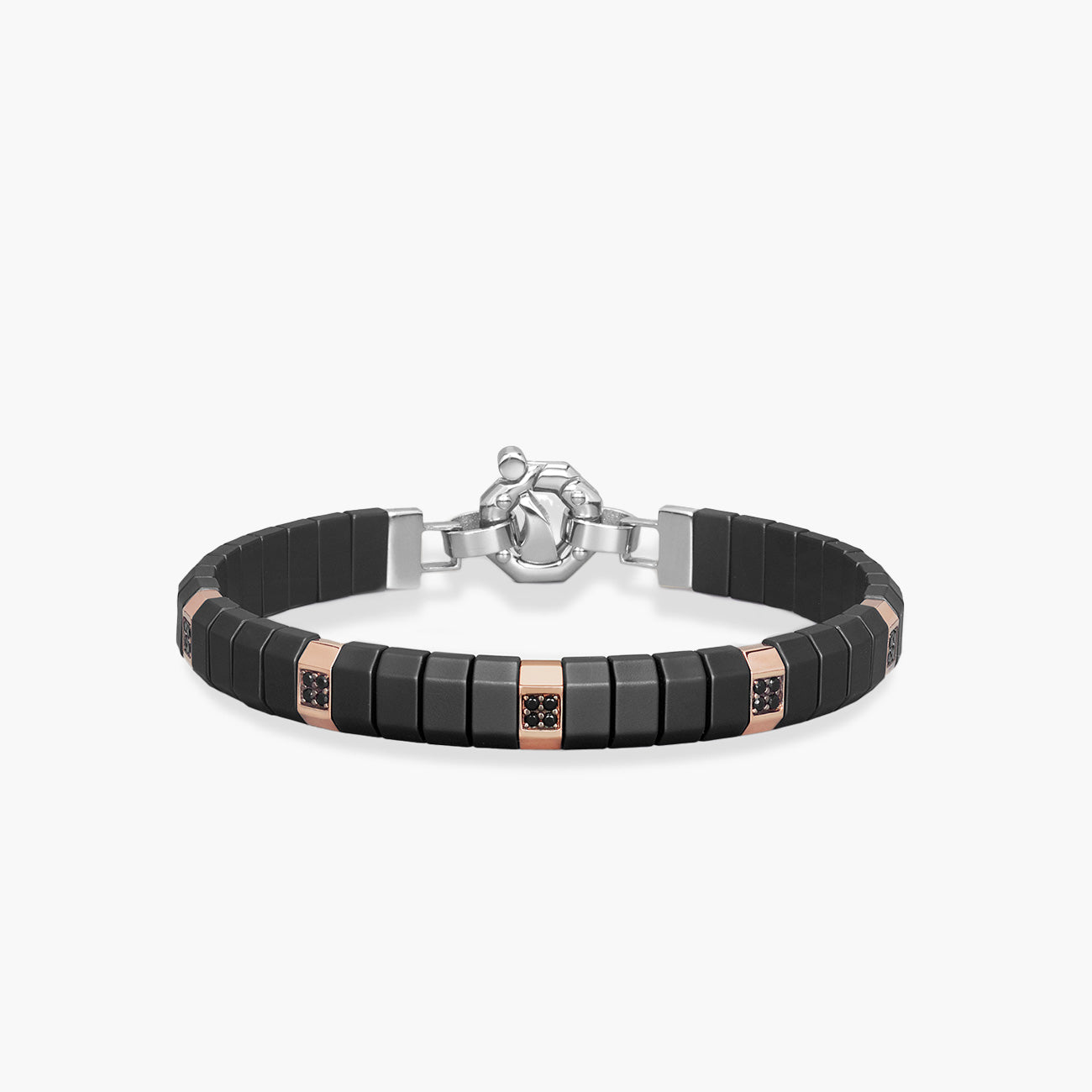 Barakà Cyborg Ceramic Black Diamond Station Bracelet