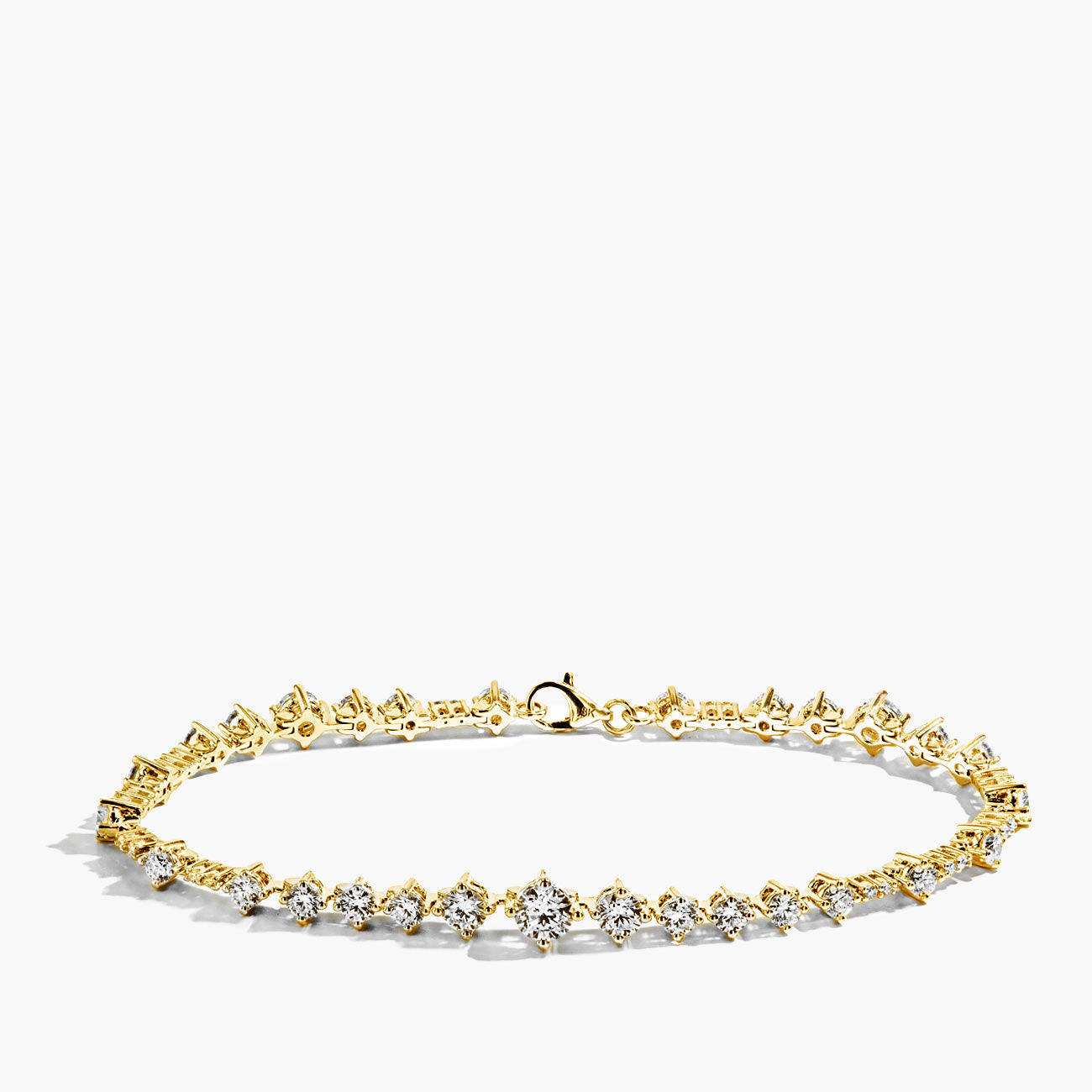 3 Carat Scattered Diamond Tennis Bracelet in 18K Yellow Gold