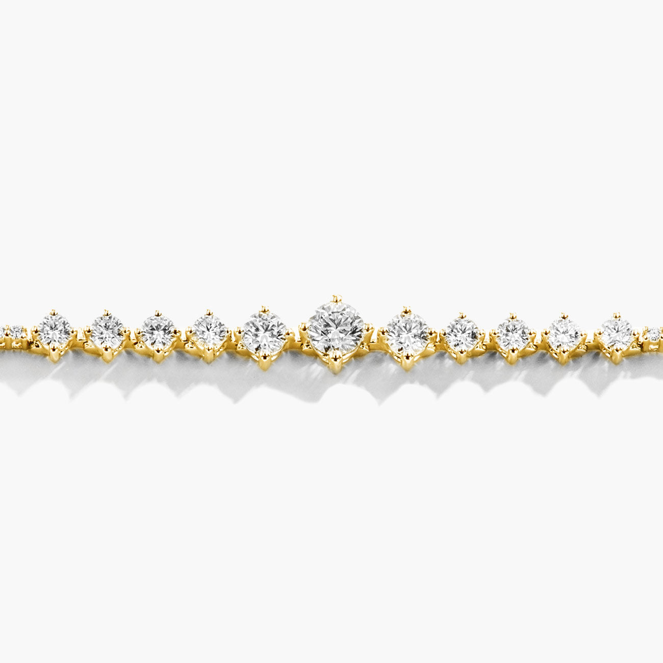 3 Carat Scattered Diamond Tennis Bracelet in 18K Yellow Gold