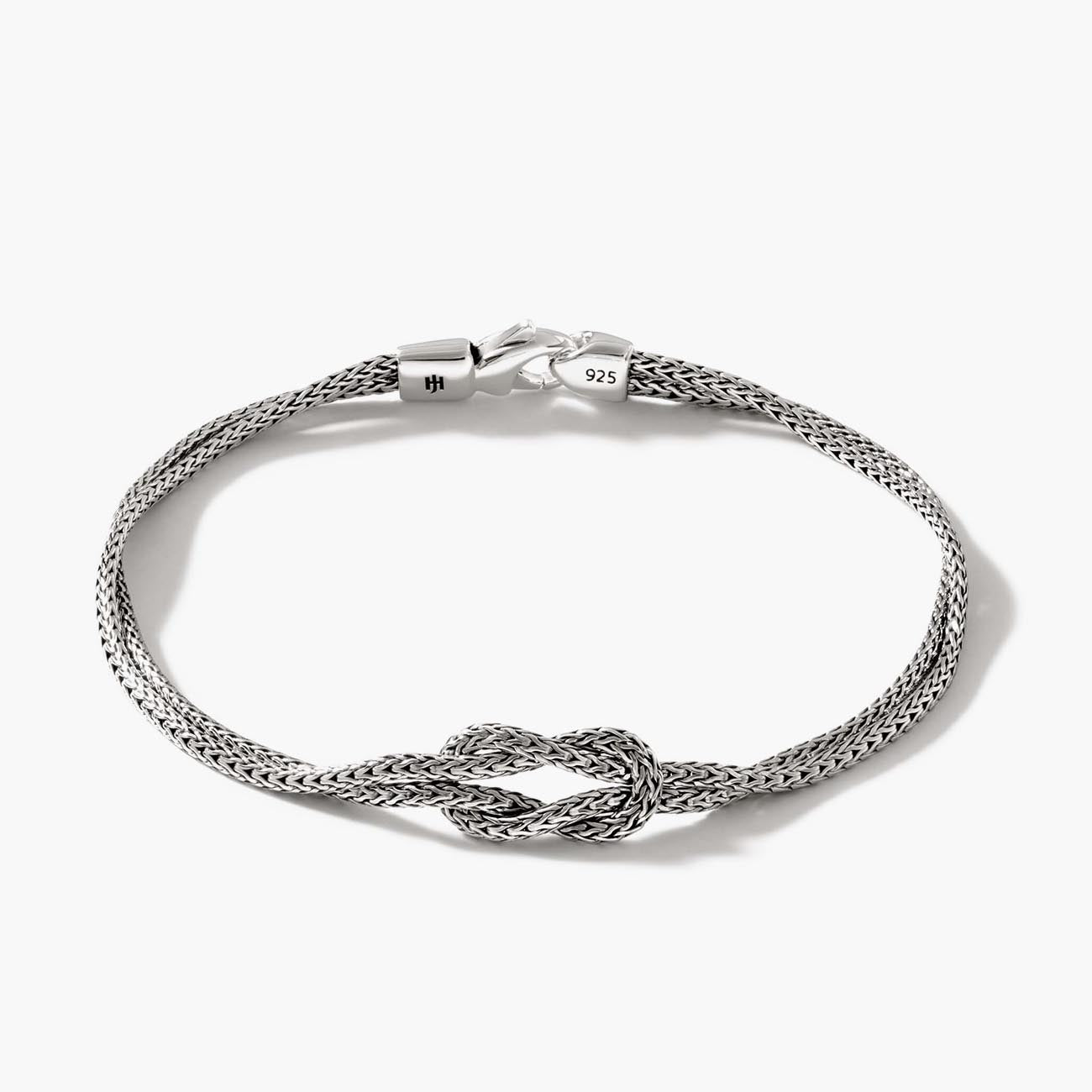 John Hardy Love Knot Silver 1.8mm Chain Double Row Bracelet