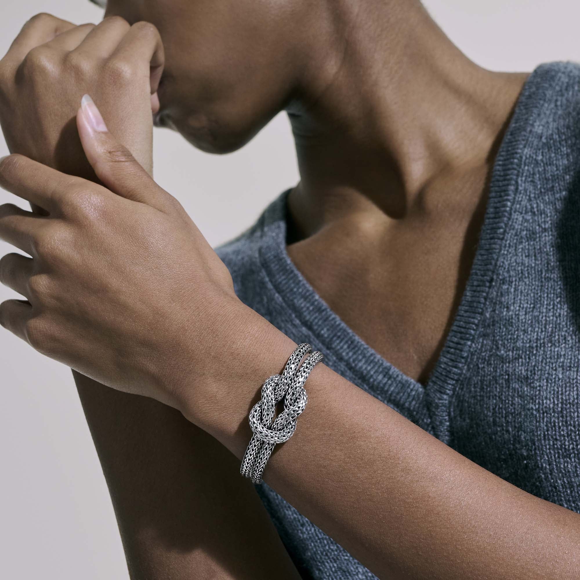 John Hardy Love Knot Silver 10mm Chain Bracelet