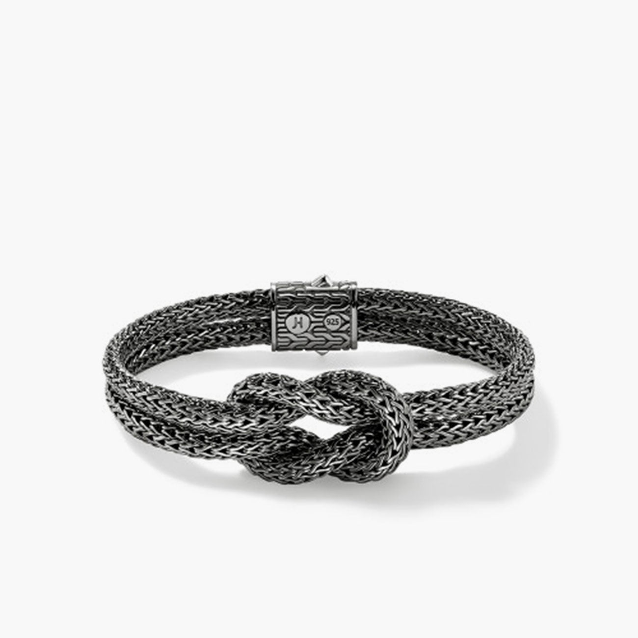 John Hardy Love Knot Black Rhodium 10mm Double Row Bracelet