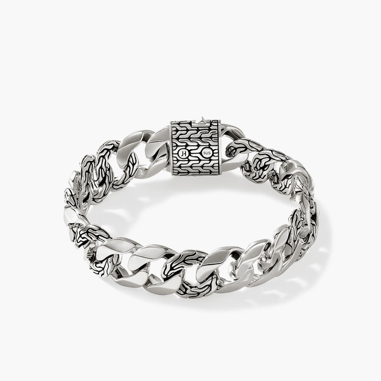 John Hardy 14mm Silver Curb Link Station Bracelet