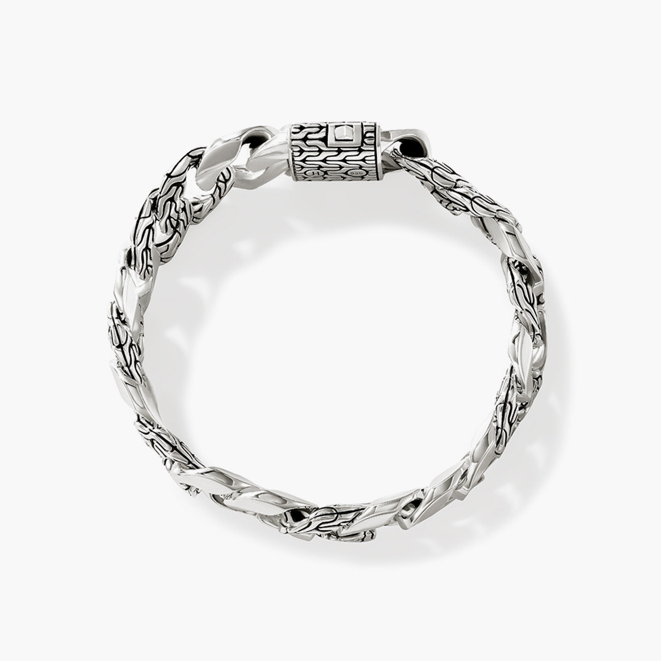John Hardy 14mm Silver Curb Link Station Bracelet