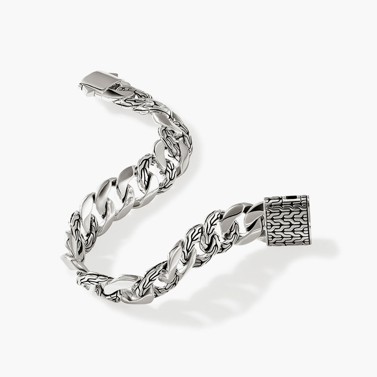 John Hardy 14mm Silver Curb Link Station Bracelet