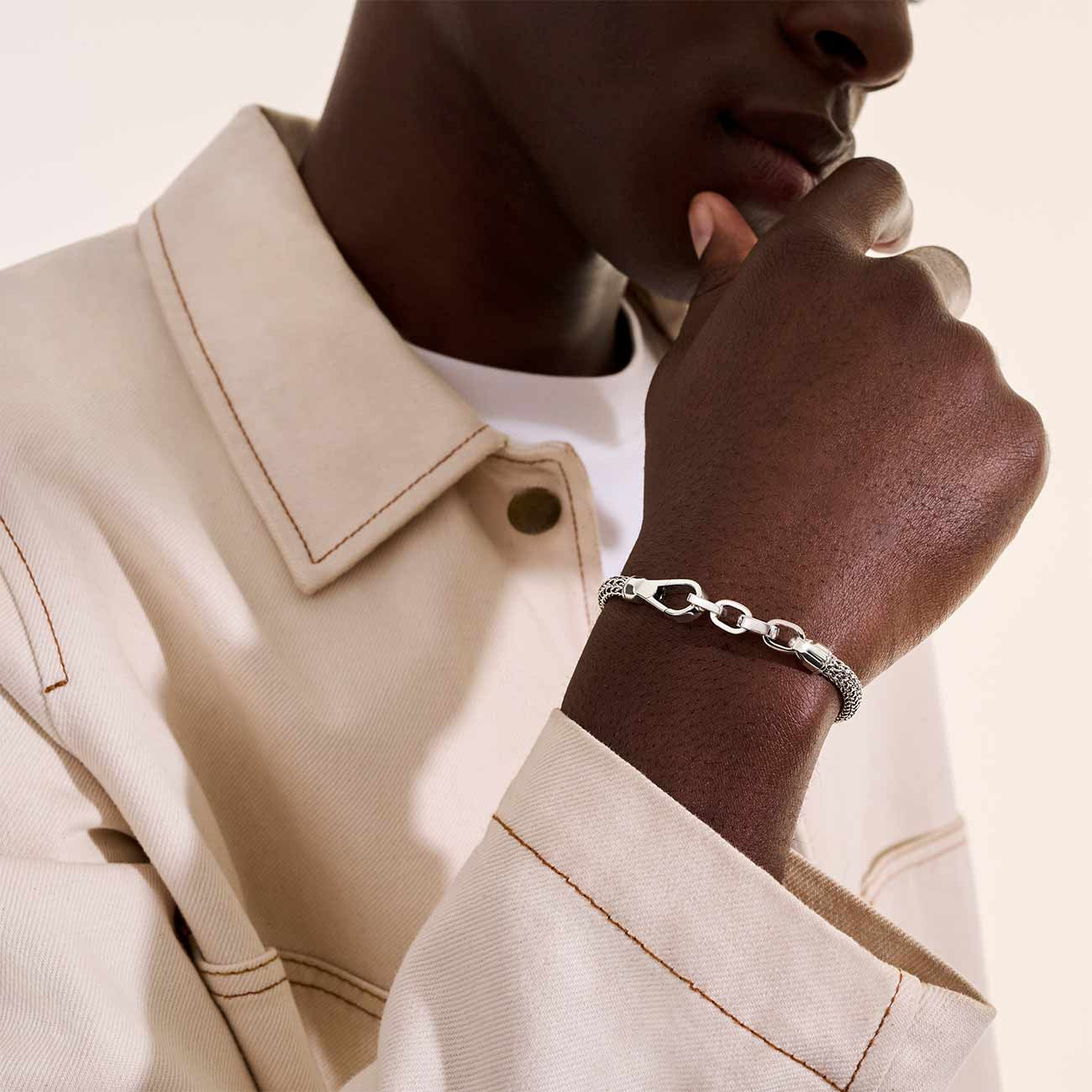 John Hardy Extra Small Sterling Silver Chain Bracelet with Hook Clasp