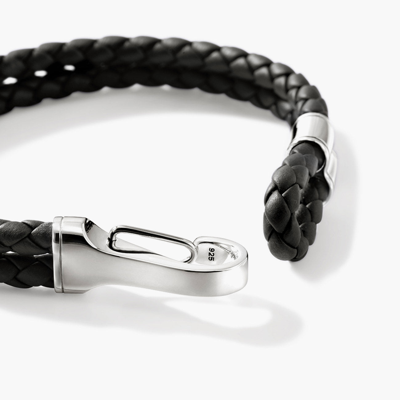 John Hardy 5mm Black Leather Double Row Bracelet with Hook Clasp