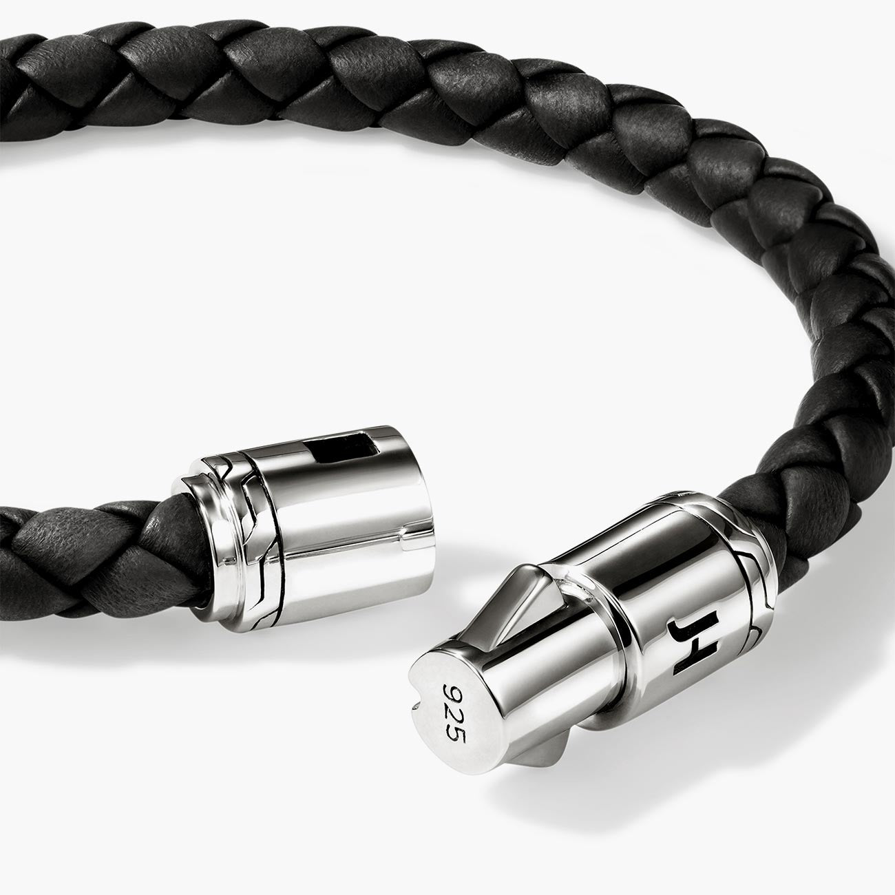 John Hardy Men's 6mm Black Braided Leather Bracelet