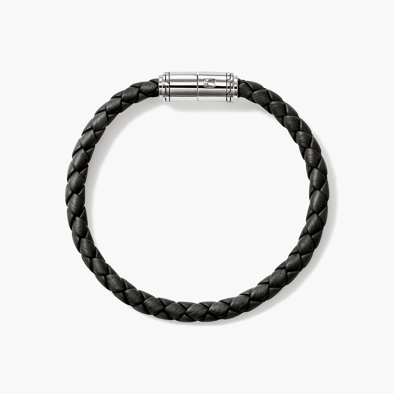 John Hardy Men's 6mm Black Braided Leather Bracelet