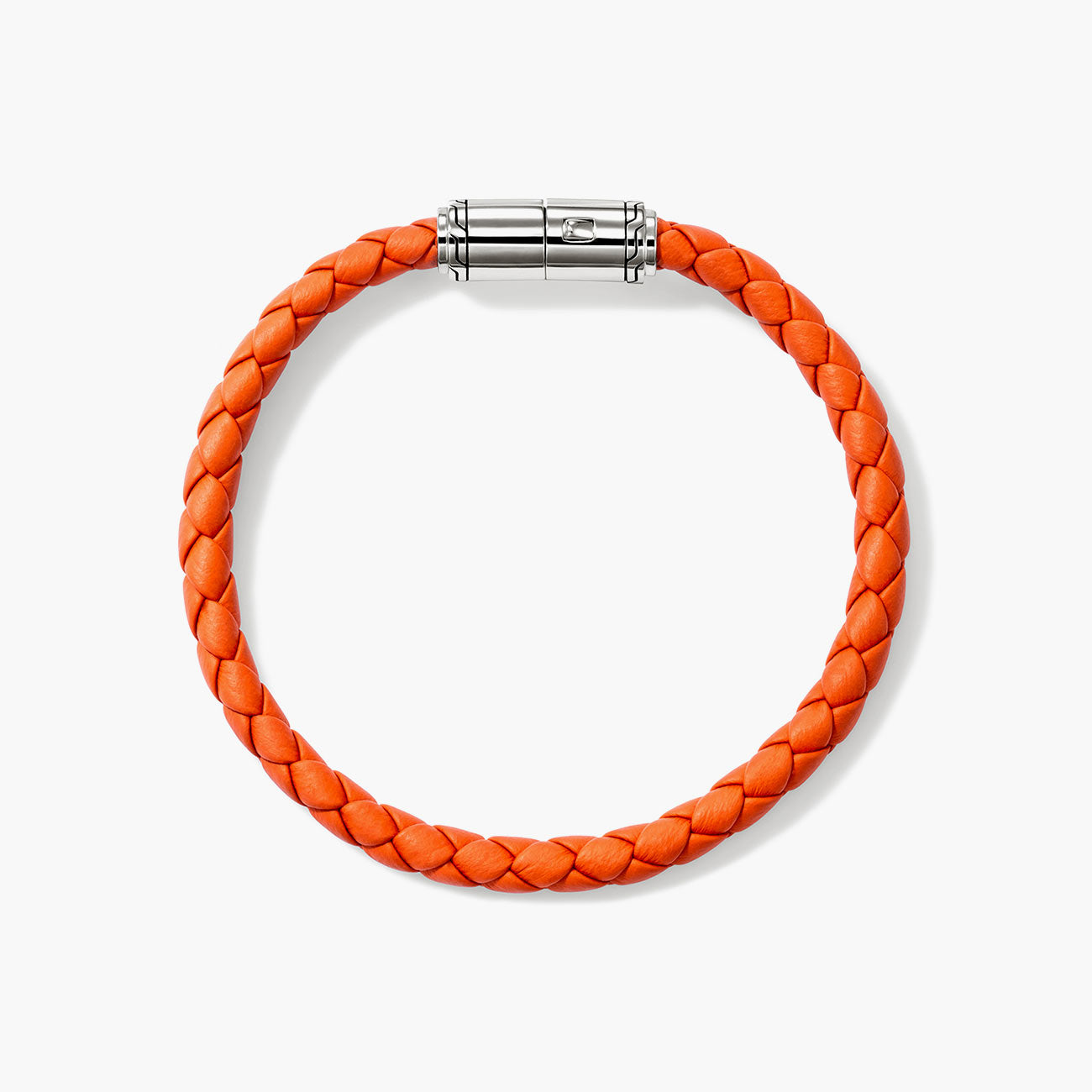 John Hardy Men's 6mm Orange Braided Leather Bracelet
