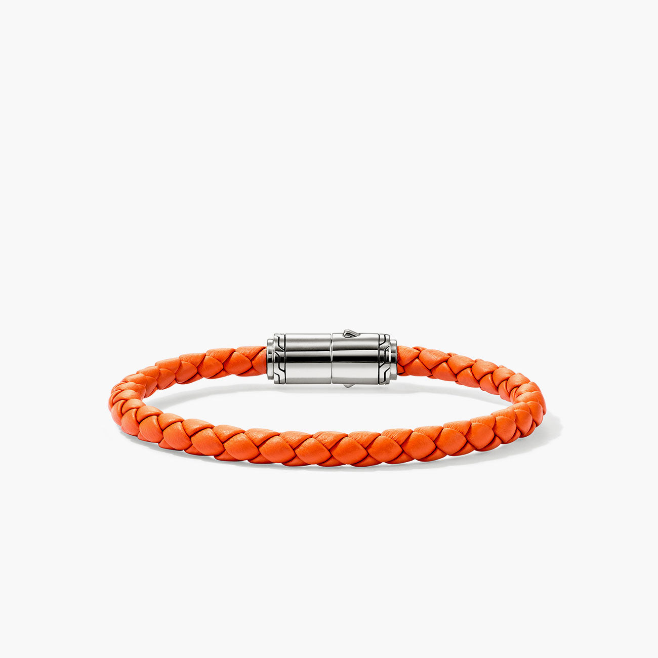 John Hardy Men's 6mm Orange Braided Leather Bracelet
