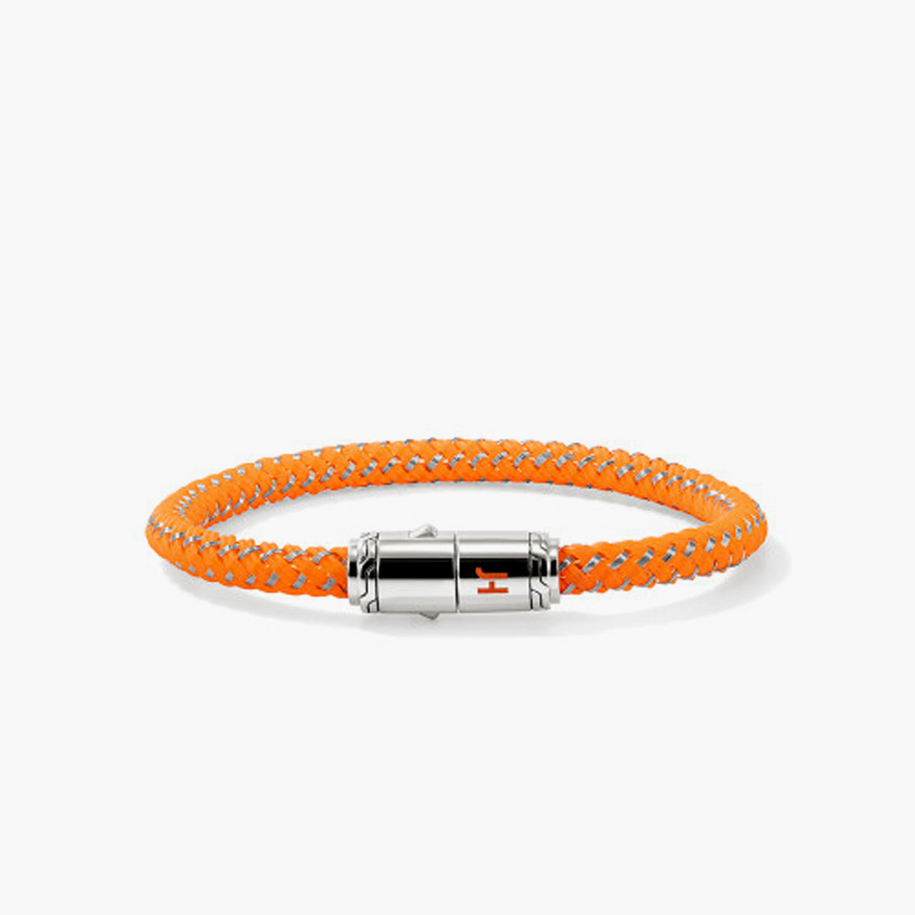 John Hardy Orange Rubber and Stainless Steel Cord Bracelet