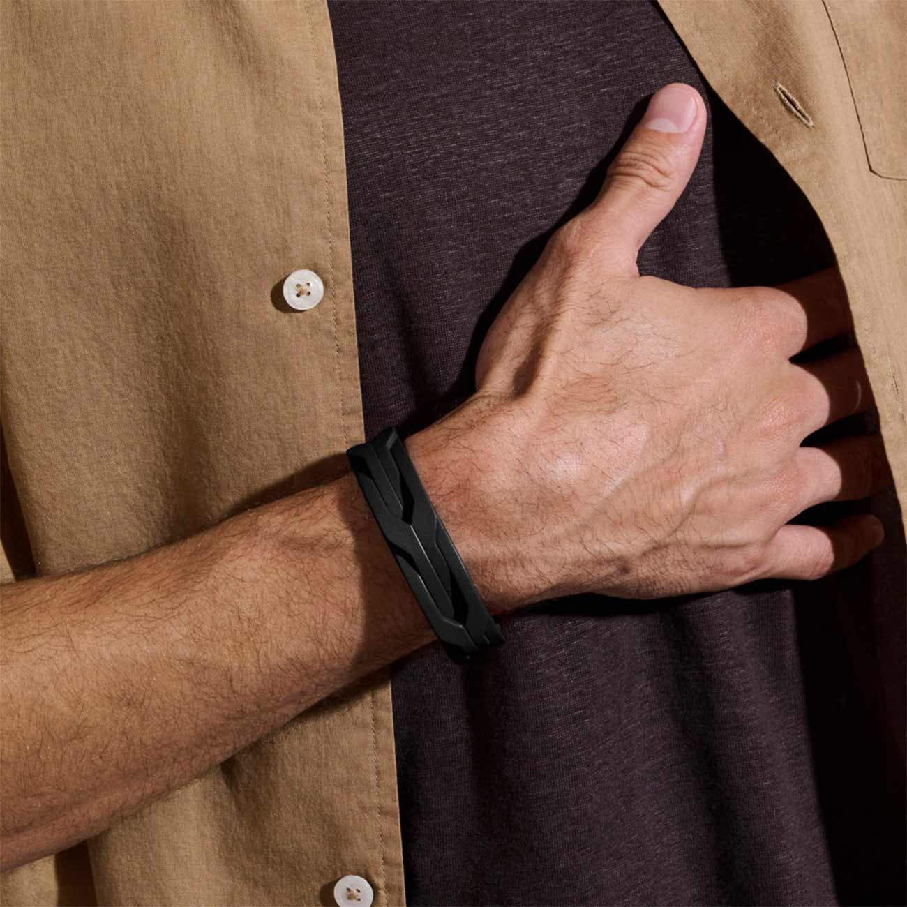 John Hardy Icon 50 Black Leather Bracelet