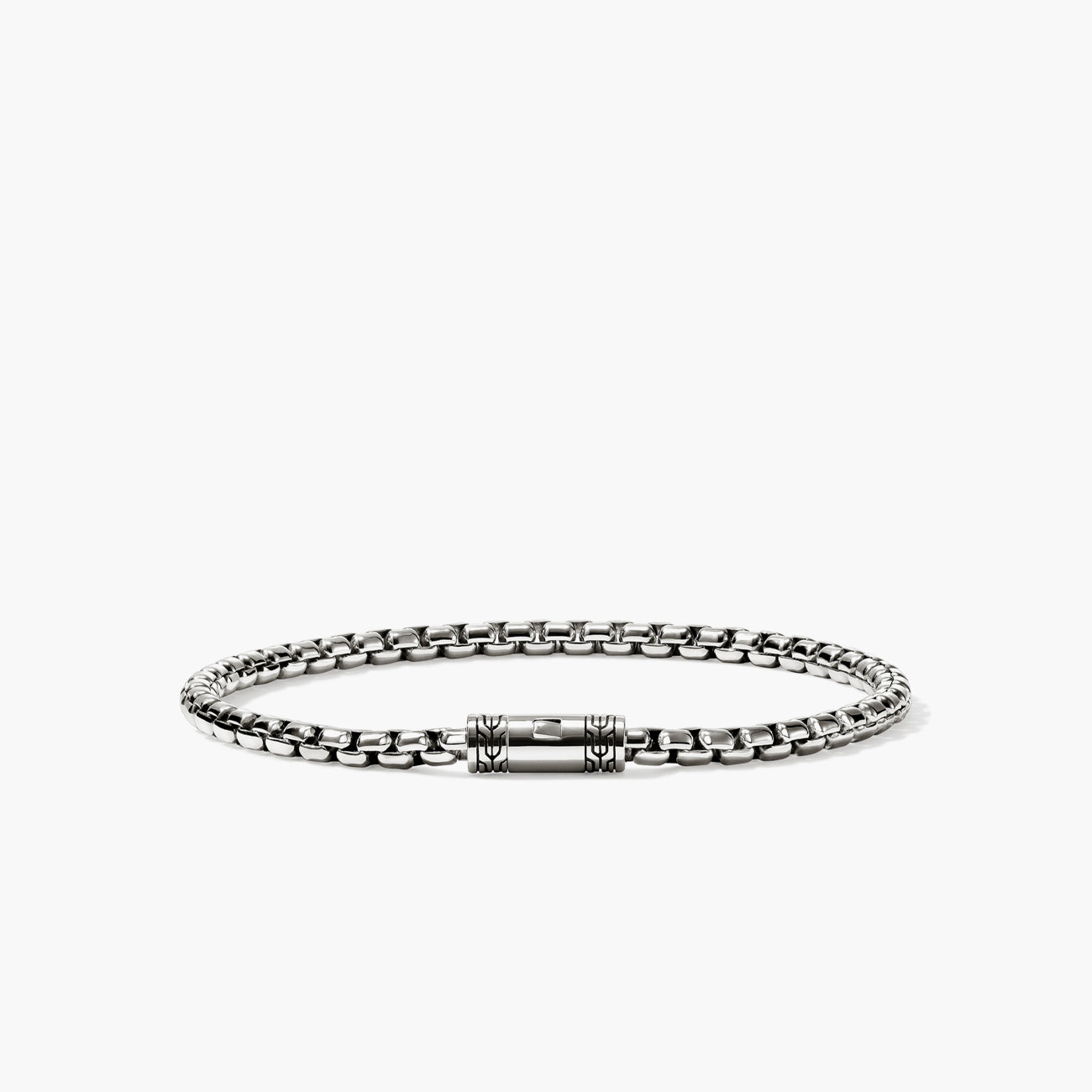 John Hardy Small Silver Box Chain Bracelet - 3.7mm