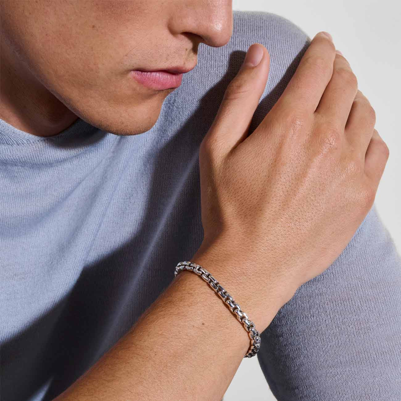 John Hardy Silver Large Box Chain Bracelet - 6mm