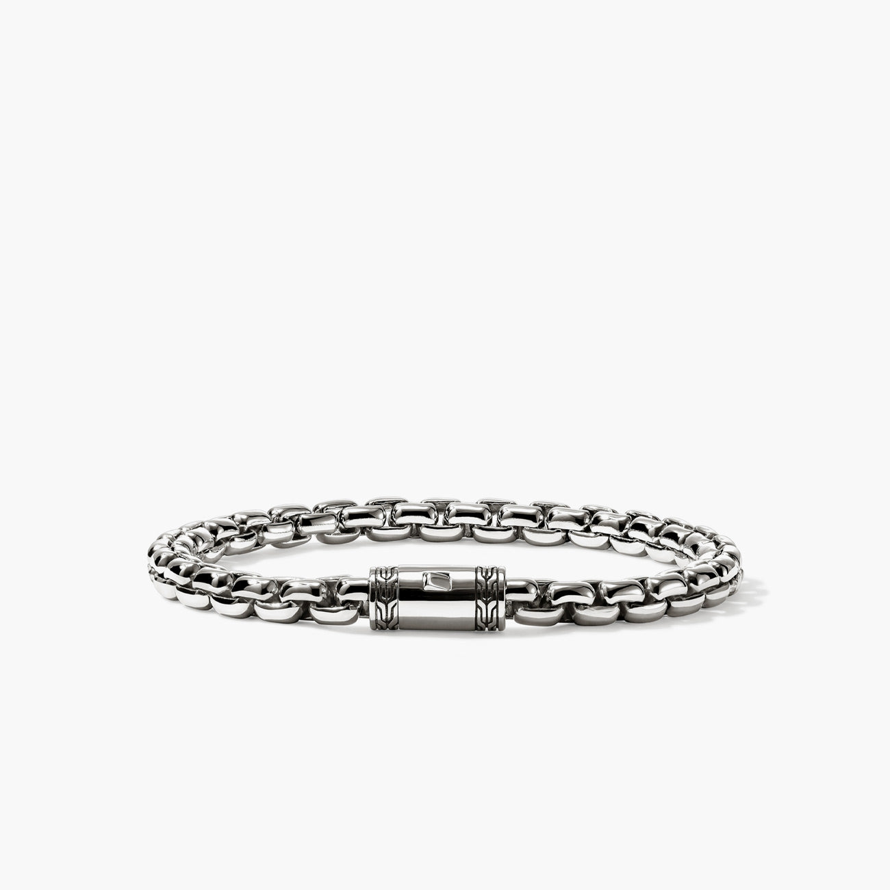 John Hardy Silver Large Box Chain Bracelet - 6mm