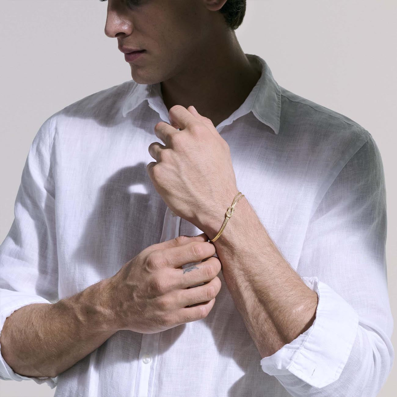 John Hardy Gold Love Knot Double Row Bracelet