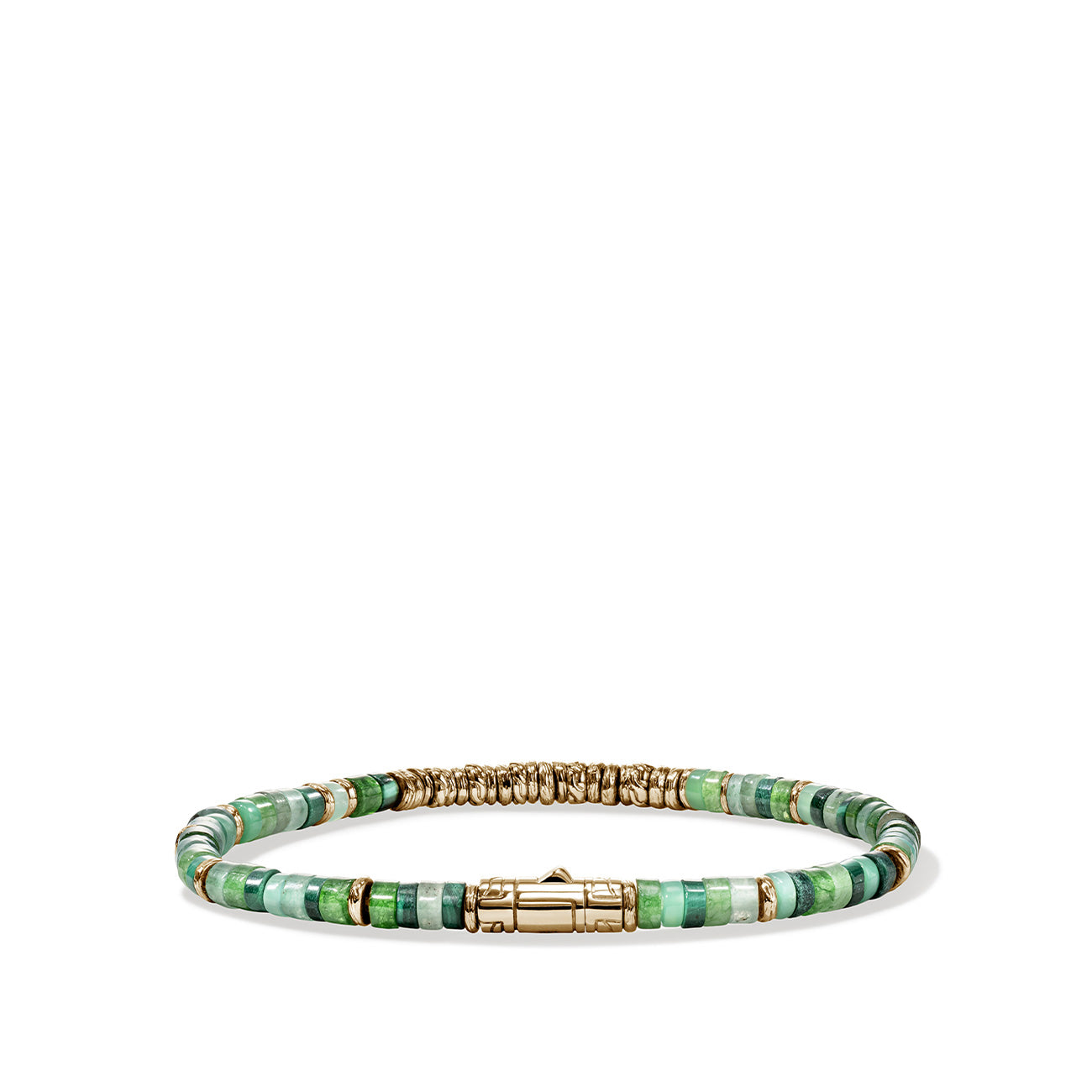 John Hardy Heishi Green Beaded Bracelet