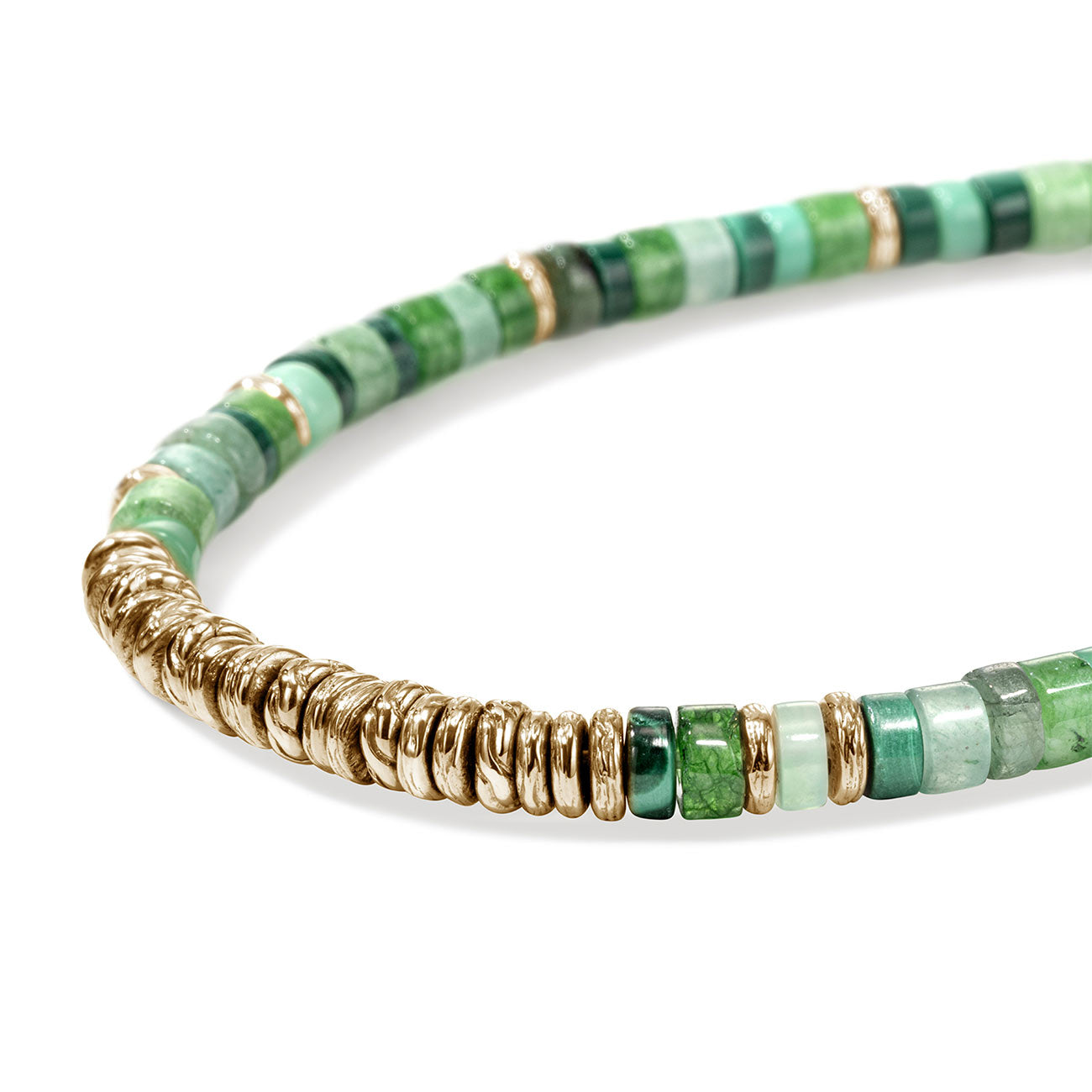 John Hardy Heishi Green Beaded Bracelet
