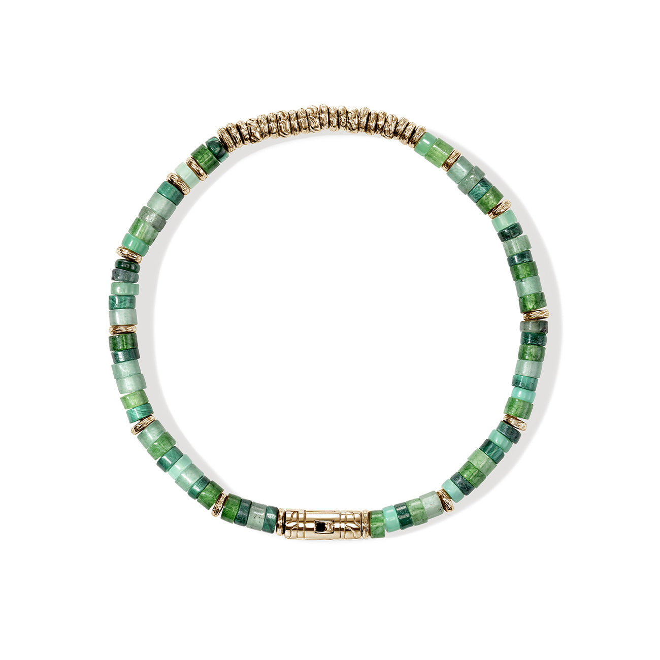 John Hardy Heishi Green Beaded Bracelet