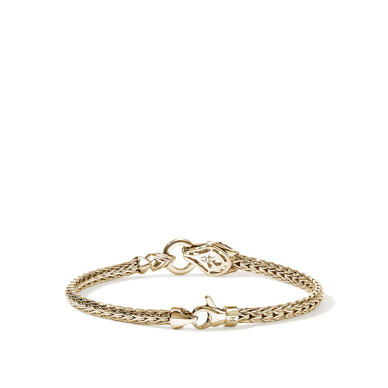 John Hardy Naga Diamond Pave Gold Bracelet - 3.5mm