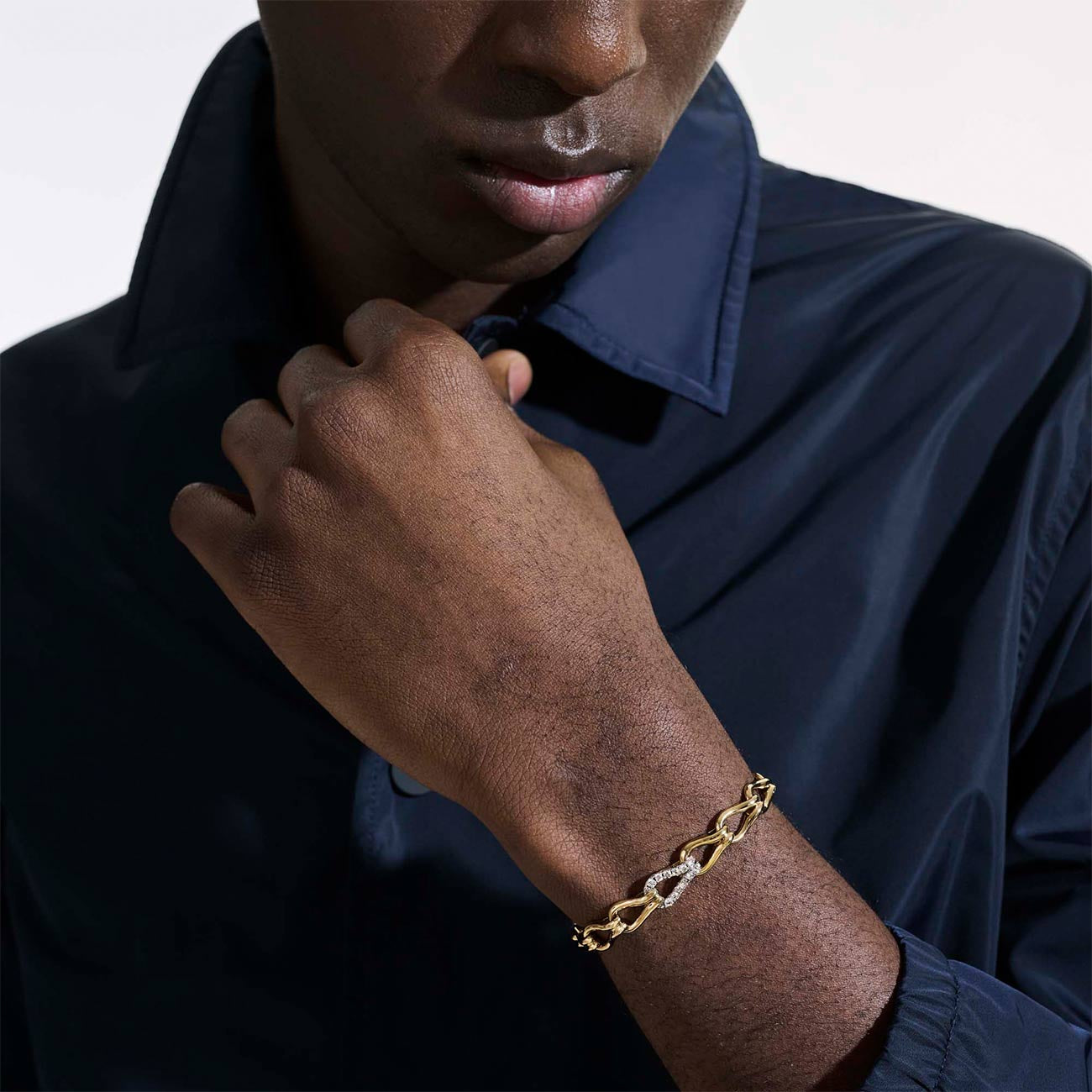 John Hardy Surf Pave Bracelet in 14K Yellow Gold